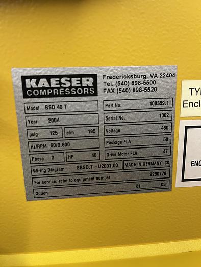 Used Used Kaeser 40 HP air compressor
