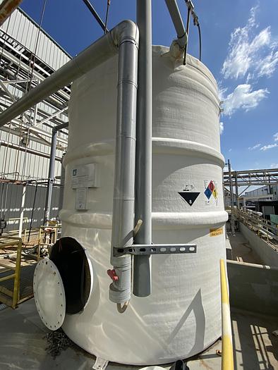 Used Used Allen Industries 7300 gallon vertical fiberglass tank.