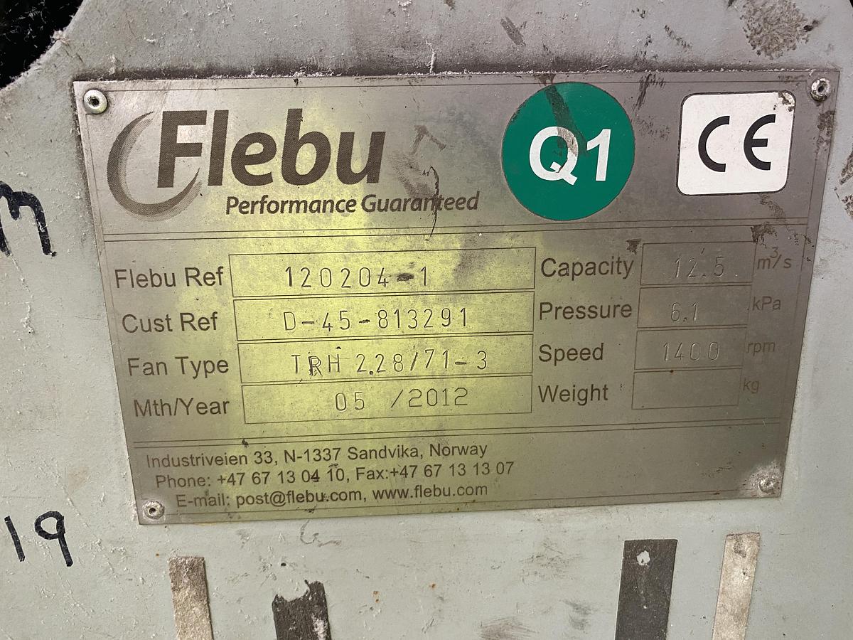 Used Used Flebu 12.5 m3/s (26,460 CFM) stainless steel blower