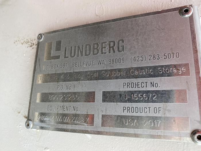 Used Used Lundberg approximately 18,000 gallon carbon steel vertical tank