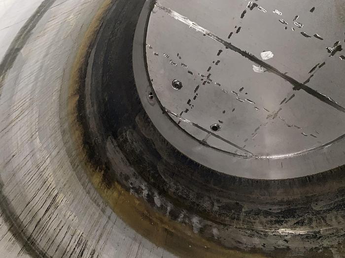 Used Used Wolfe Mechanical approximately 12,600 gallon 304L stainless steel vertical tank. 12' diameter X 15' high straight side