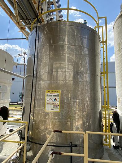 Used Used Eisenback Equipment Sales Inc. approximately 8000 gallon carbon steel vertical storage tank.