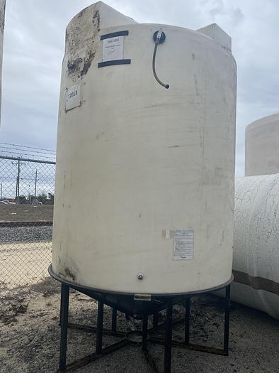 Used Used Assmann approximately 3000 gallon cone bottom poly tank