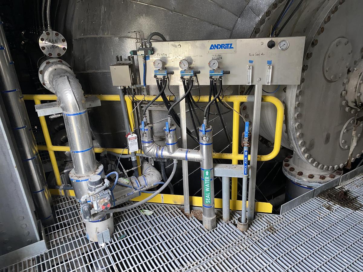 Used Used White Liquor Filtration System.  Consisting of an Andritz LimeWhite Model WLF3709 Rotary, pressurized precoat disc