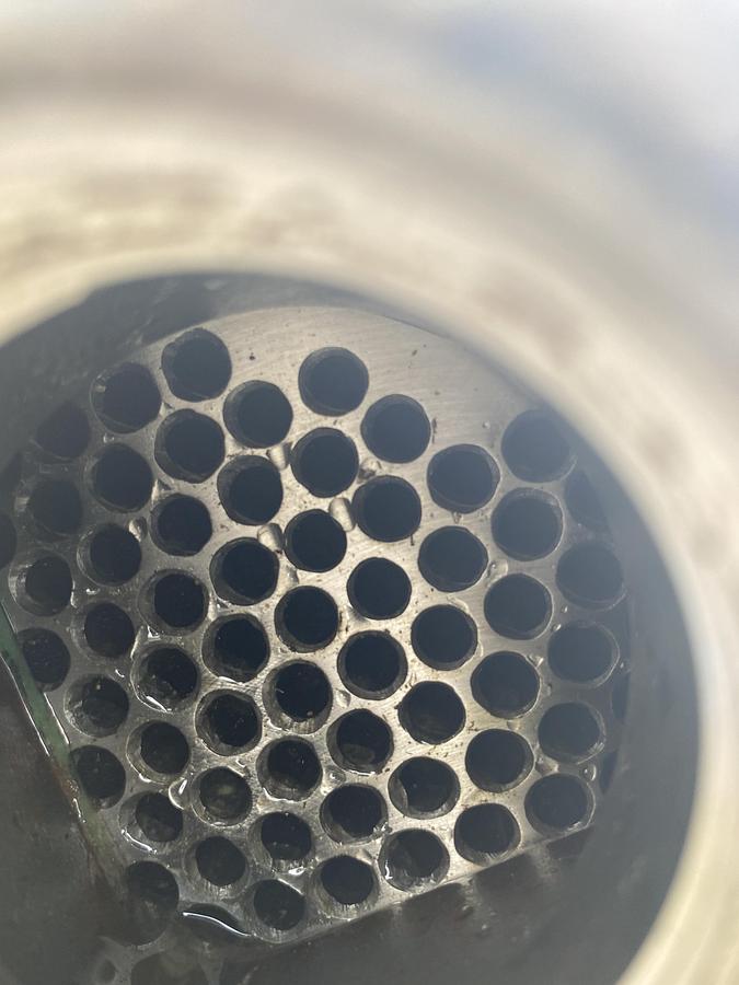 Unused Thermal Transfer Products 316 SS horizontal approximately 81 sq ft. shell and tube heat exchanger