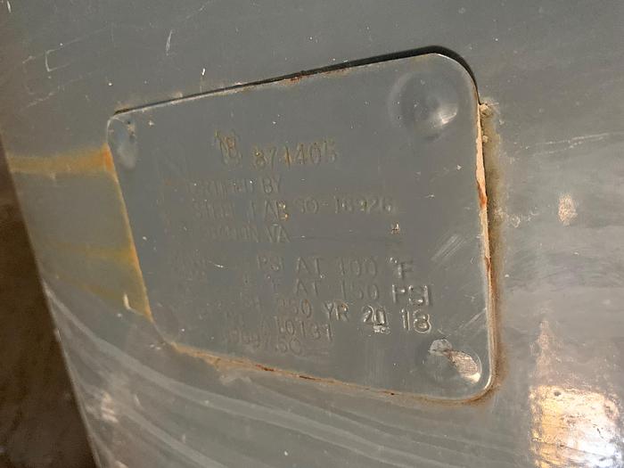 Used Used Steel Fab. Approximately 900 gallon carbon steel vertical air receiver