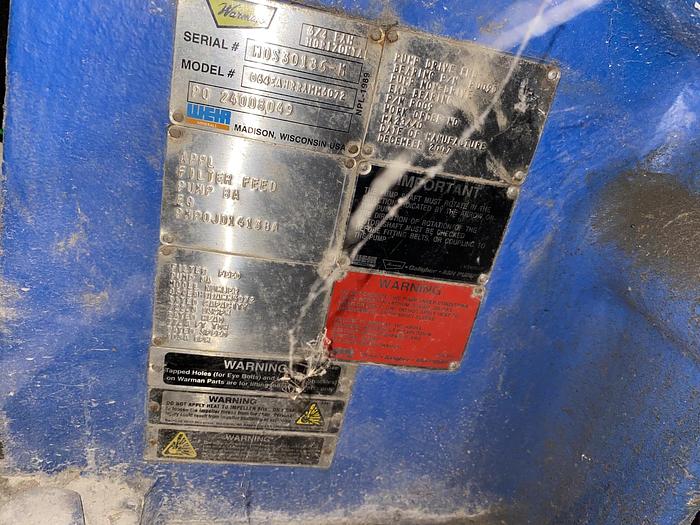 Used Used Weir Warman Model 064EAHRRAMM6072 6 X 4 EAH Slurry Pump
