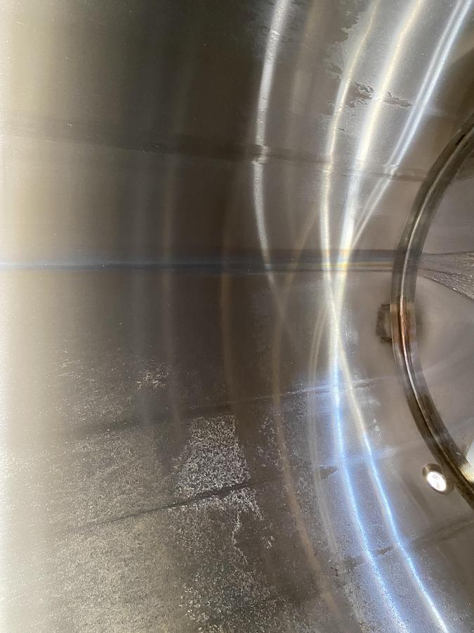 Used Used A & B Process approximately 1,100 gallon sanitary stainless steel vertical tank