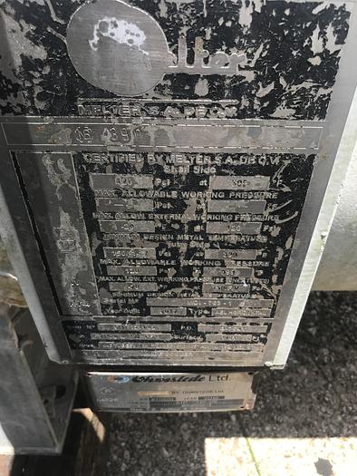 Used Used Melter approximately 1401 sq. ft. Alloy 20 heat exchanger.