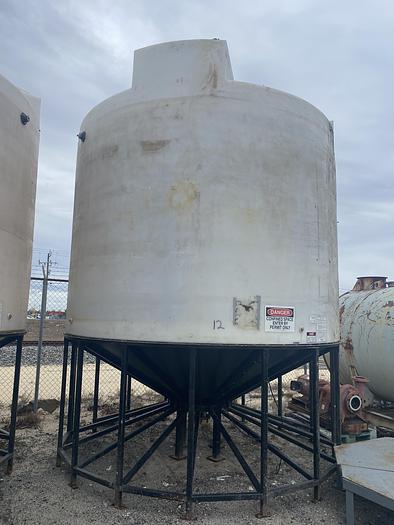 Used Used Assmann approximately 8000 gallon cone bottom poly tank