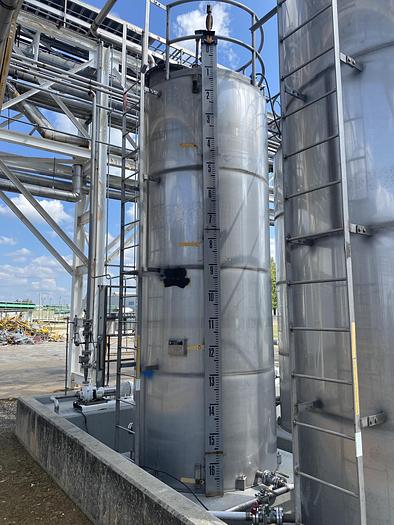 Used Used Eisenback Equipment Sales Inc.  approximately 3000 gallon 304 stainless steel vertical storage tank