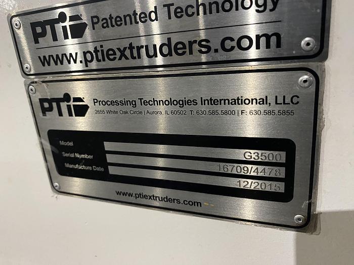 Used Used Processing Technologies International LLC Model G3500 Trident Series Single Screw extruder