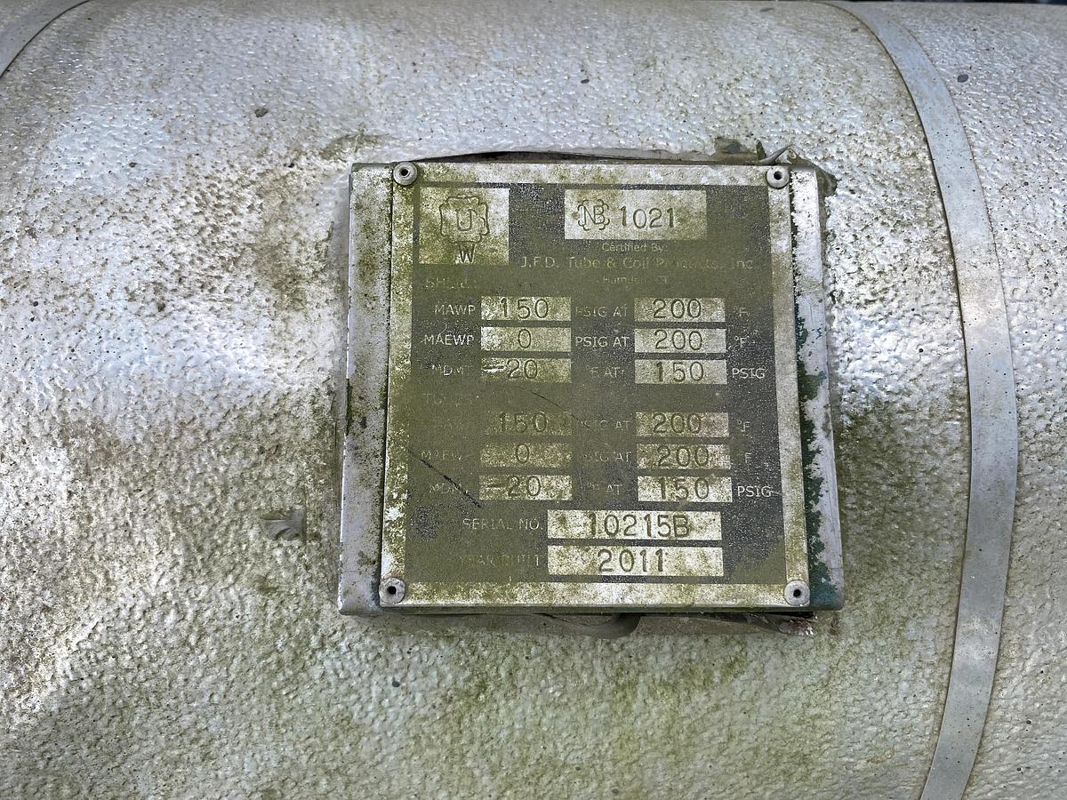 Used Used JFD Tube & Coil Products Inc. 282.5 sq ft. 304L Stainless Steel shell and tube heat exchanger