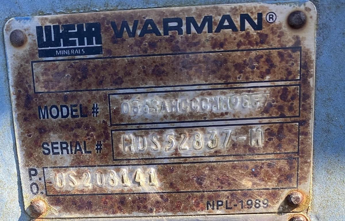 Used Used Weir Warman Model 086EAHRRQMM6072 8 X 6 EAH Slurry Pump