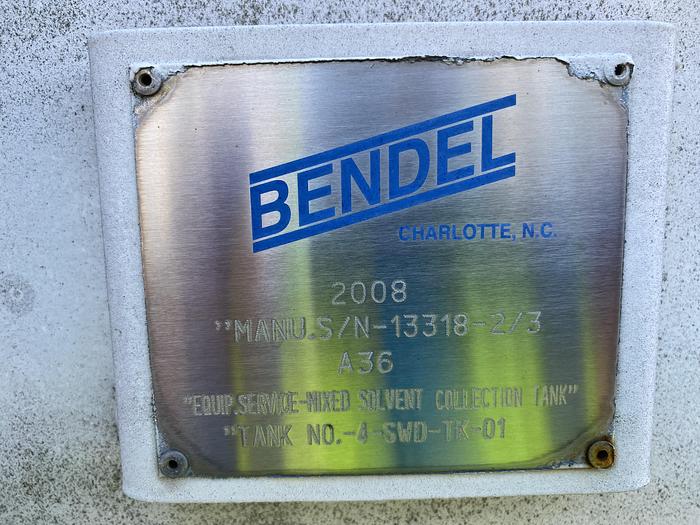 Used Used Bendel approximately 8000 gallon carbon steel vertical tank.