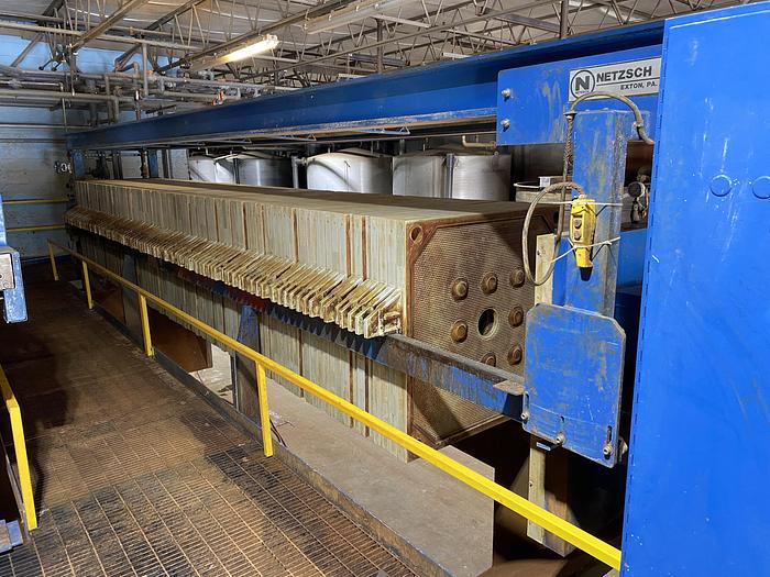 Used Used Netszch Model 1200-84/105 100 cu ft.  Poly plate and frame press