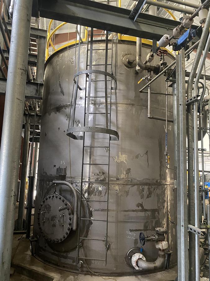 Used Used Erected Steel Products 11,400 gallon 316L stainless steel vertical tank