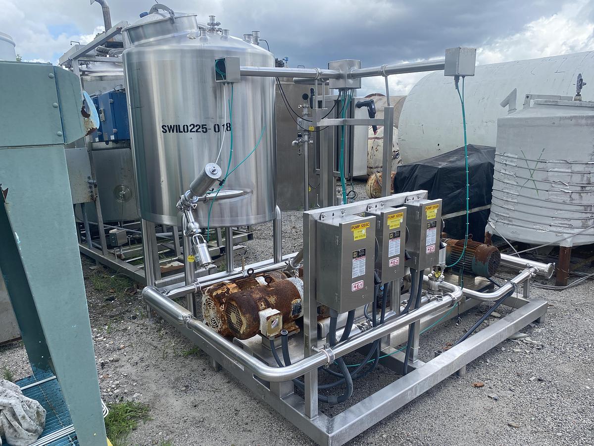 Used Used approximately 300 gallon sanitary process skid.