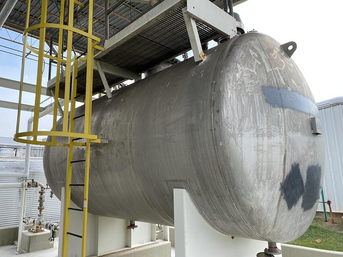 Used Used Industrial Metal Works Inc. approximately 4500 gallon stainless steel horizontal storage tank