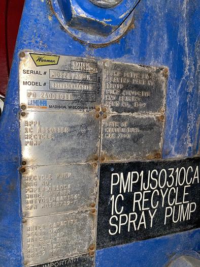 Used Used Weir Warman Model 80TYGSLRAAM1460 slurry pump