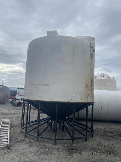Used Used Assmann approximately 8000 gallon cone bottom poly tank