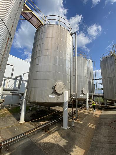 Used Used Bendel approximately 26,500 gallon 304 stainless steel vertical storage tank