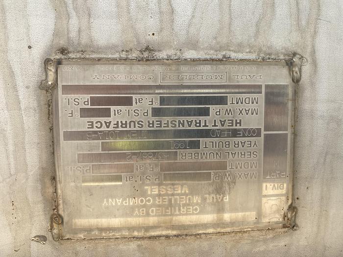 Used Used Whiting Metals Inc. approximately 12,000 gallon 304 stainless steel mix tank