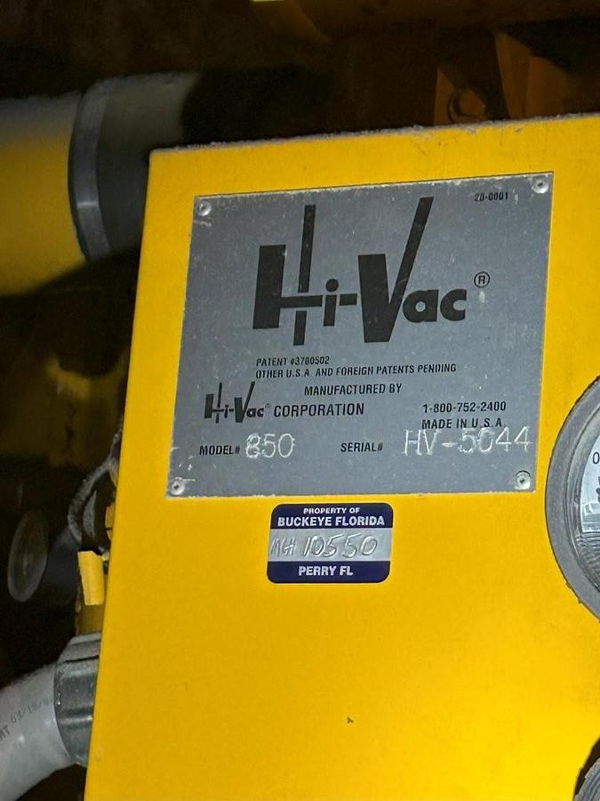 Used Used Hi-Vac Model 850 Industrial Heavy Duty portable vacuum system