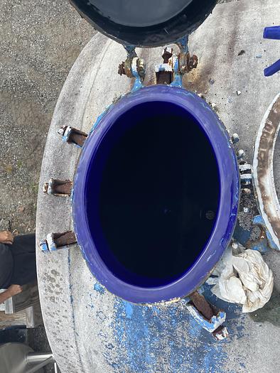 Used Pfaudler approximately 2000 gallon horizontal glass lined tank