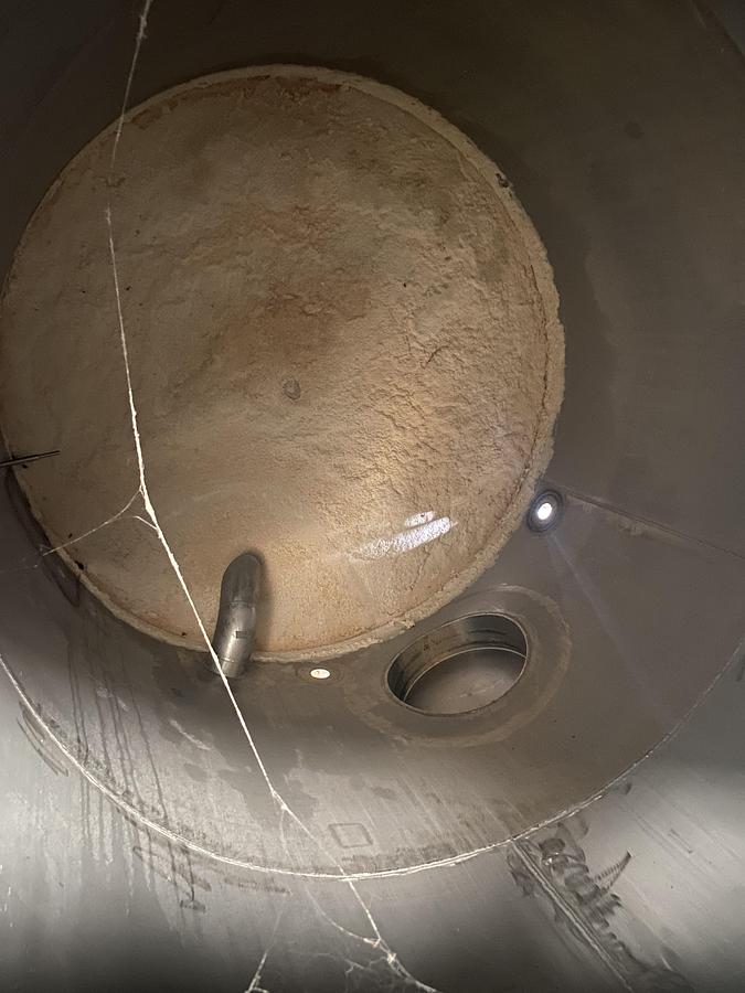 Used Used Alloy Fabricators approximately 3755 gallon 304L stainless steel vertical tank