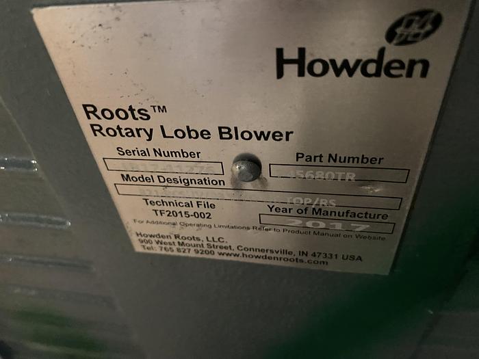 Used Used PdBlower Pressure Package consisting of  (1) Roots 821 RCS-J positive displacement blower