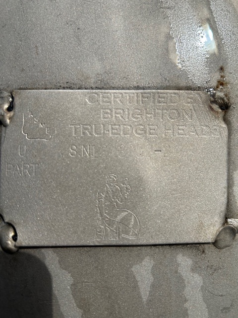 Unused Peerless Mfg. 13,000 gallon 304L stainless steel horizontal pressure tank