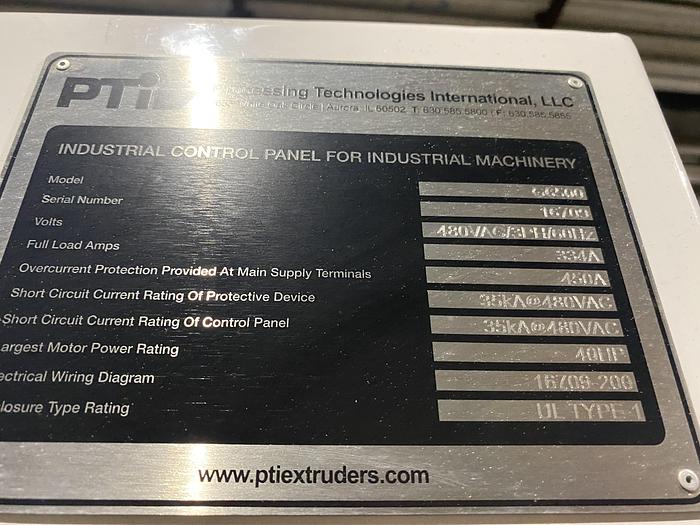 Used Used Processing Technologies International LLC Model G6500 Trident Series Single Screw extruder