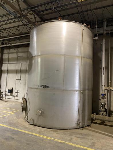 Used Used Wolfe Mechanical approximately 12,600 gallon 304L stainless steel vertical tank