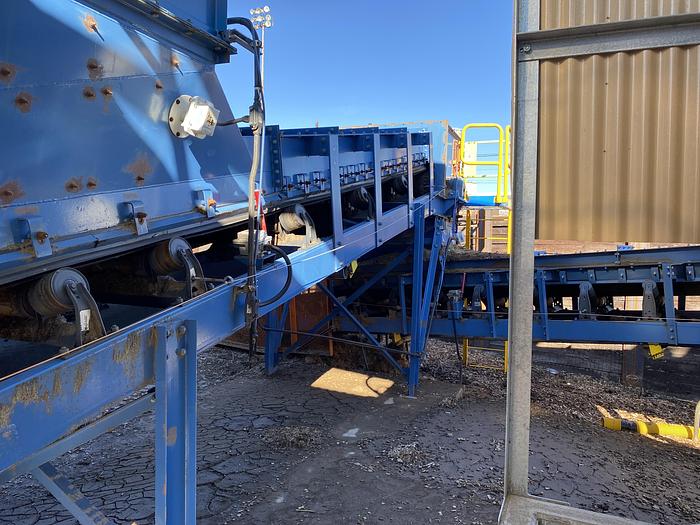 Used Used Bruks 70' Back-On Truck Dump with optimized smooth cargo flow receiving hopper