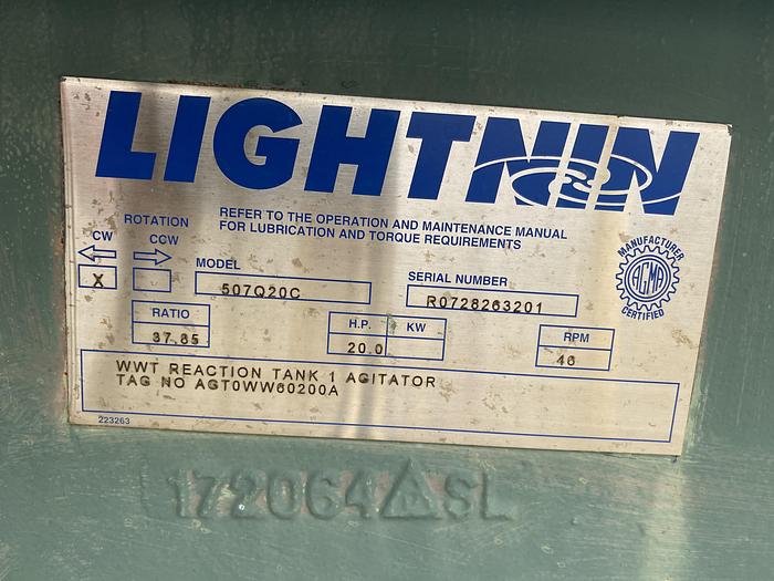 Used Used Lightnin Right-Angle Drive (CW).  Model 507Q20C