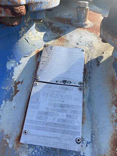 Used Pfaudler 300 gallon vertical glass lined vacuum receiver