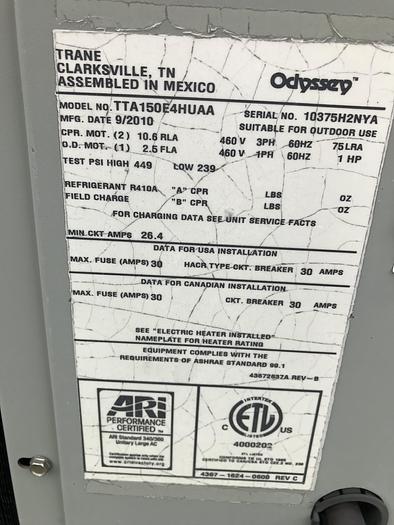 Used Used Trane Odyssey 12.5 Ton Split System cooling (Condenser Only)