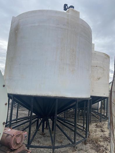 Used Used Assmann approximately 8000 gallon cone bottom poly tank