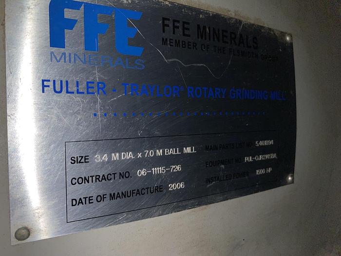 Used Used FFE Minerals single compartment tube mill wet grinding ball mill