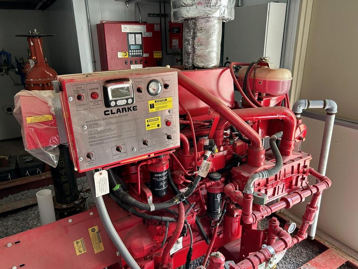 Unused Complete Diesel Fire Pump System in skidded Building