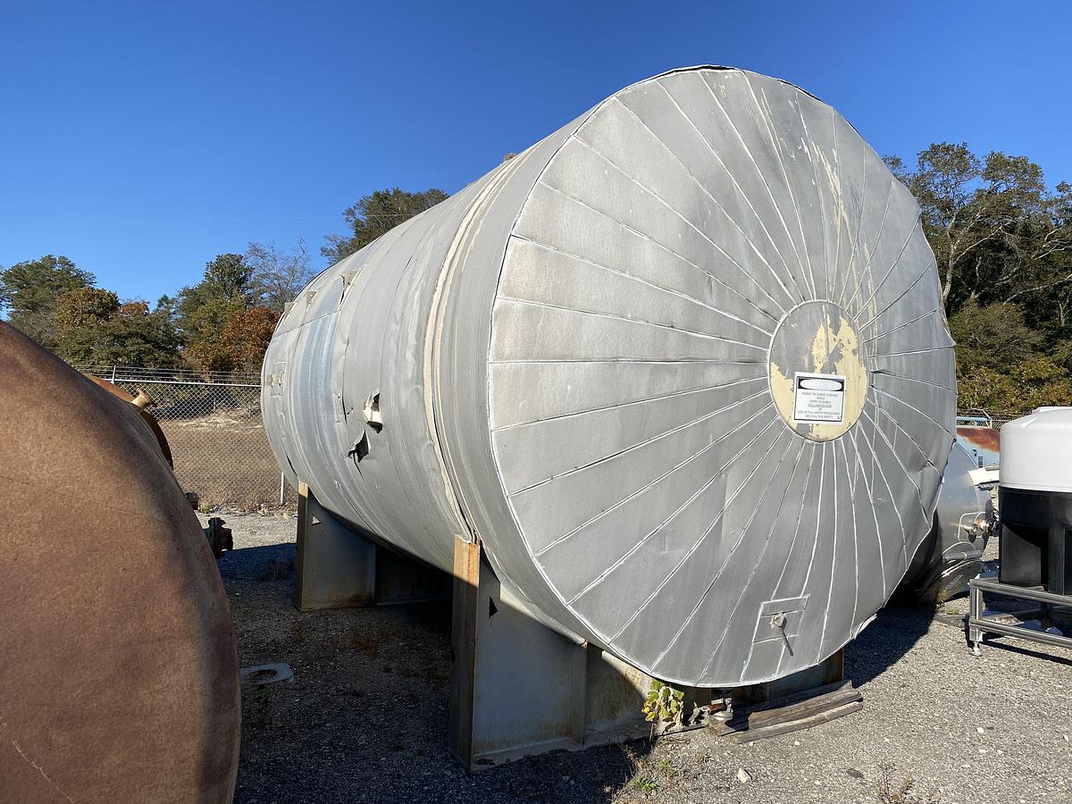 Used Capital City Iron Works 12,000 gallon 304 stainless steel horizontal tank