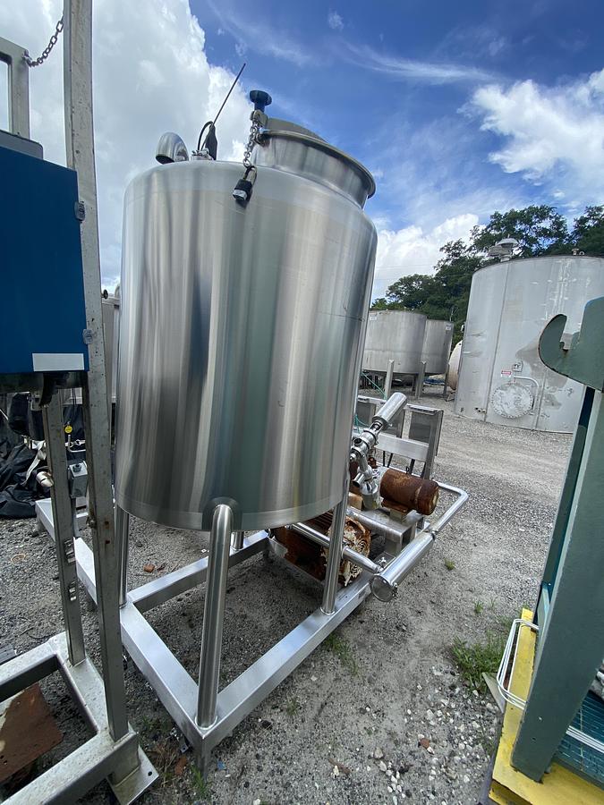 Used Used approximately 300 gallon sanitary process skid.