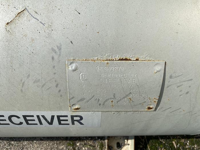 Used Used Steel Fab approximately 60 gallon horizontal carbon steel air receiver