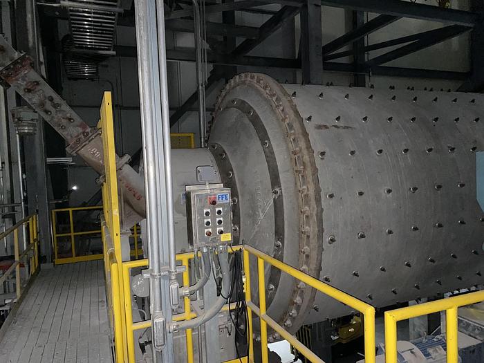 Used Used FFE Minerals single compartment tube mill wet grinding ball mill