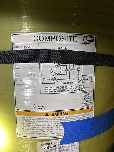 Used Used Sand Filter skid consisting of (3) Composite Pent Air P/N CH30948 filter housings