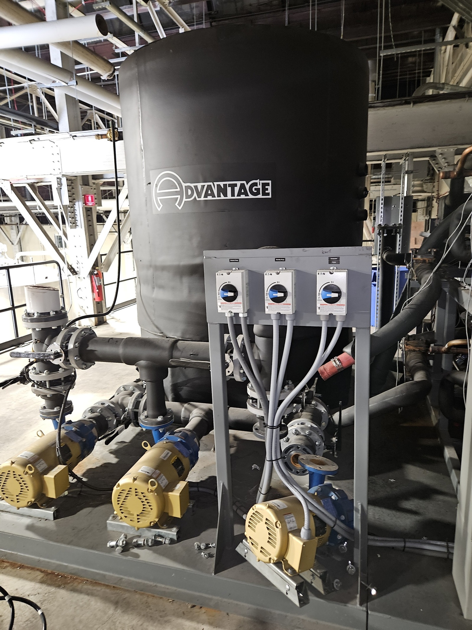 Used Used 93-Ton Air Cooled Advantage Titan Central Chiller with Remote Outdoor Condensers (2023) Model: TIP-100A-MZC-3P