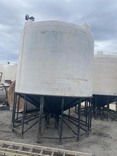 Used Used Assmann approximately 8000 gallon cone bottom poly tank