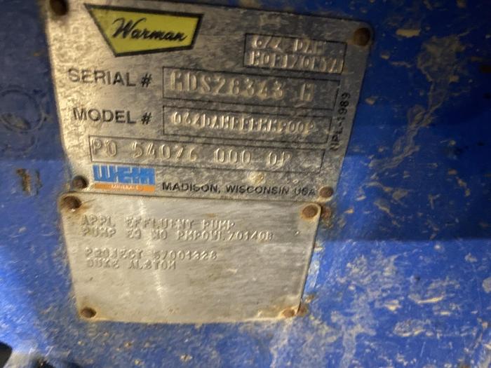 Used Used Weir Warman Model 064DAHRRRMM9009 6X4 DAH Slurry Pump