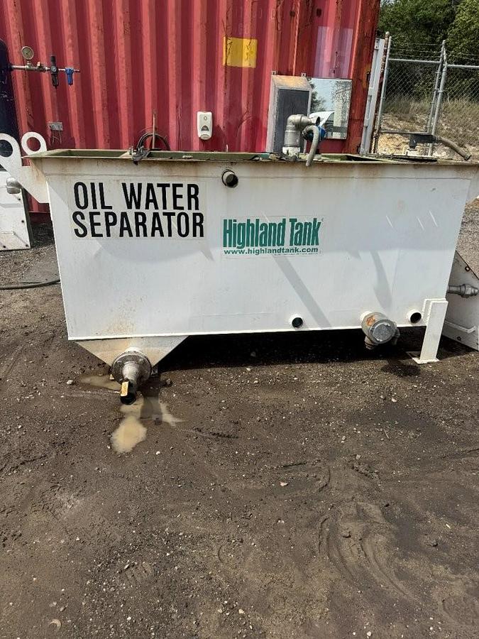 Used Used Highland Tank approximately 300 gallon rectangular carbon steel oil/water separator tank